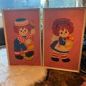 Vintage Raggedy Ann & Andy Wall Hangings